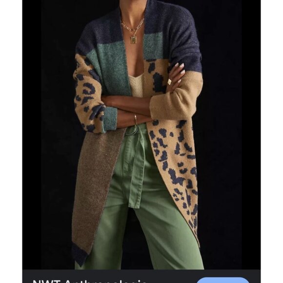 Anthropologie Animal Printed Duster Cardigan Size: One Size NWOT - Picture 6 of 10